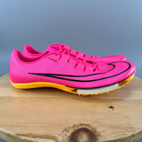 Nike Air Zoom Maxfly Men's Size 15 Pink Sprint Track Spikes Flyweave Secure Fit - Picture 1 of 9
